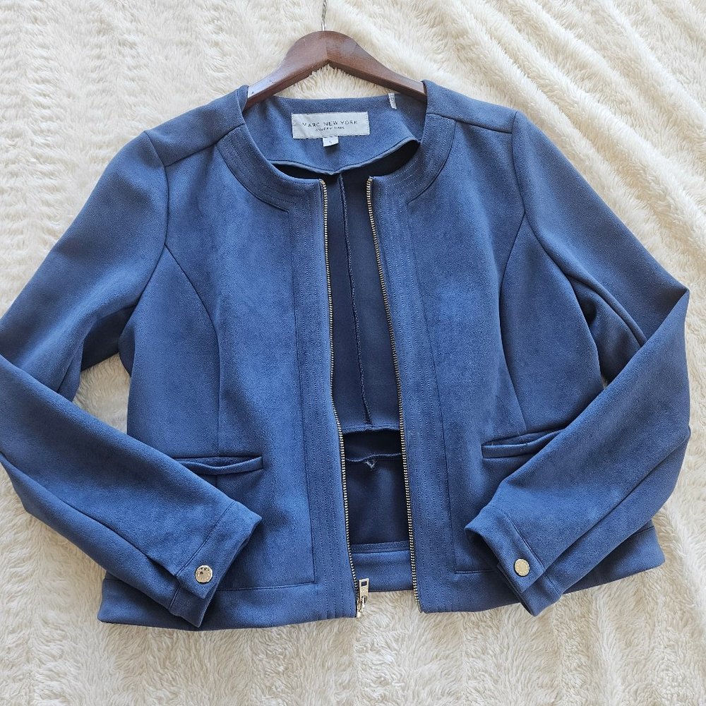 LARGE *Women's Marc New York Andrew Marc Suede Blue Jacket EUC